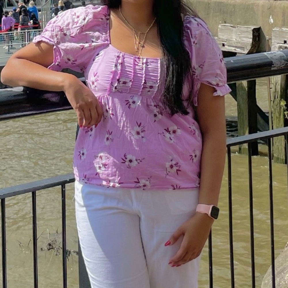 Floral purple top